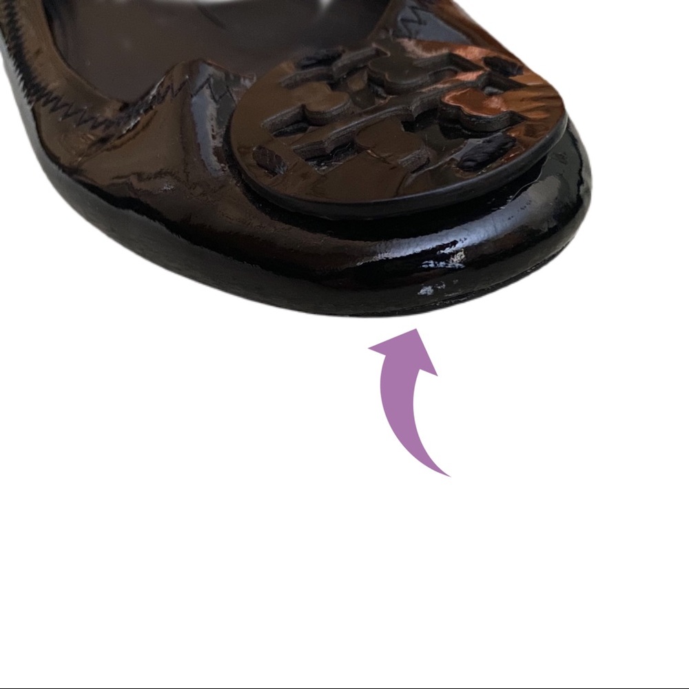 SOLD! Tory Burch Reva Ballerina Flat Black Sz 7.5 - Picture 6 of 6